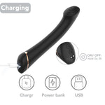 Vibrator Gwand Silicon pentru Punct G, Negru, USB