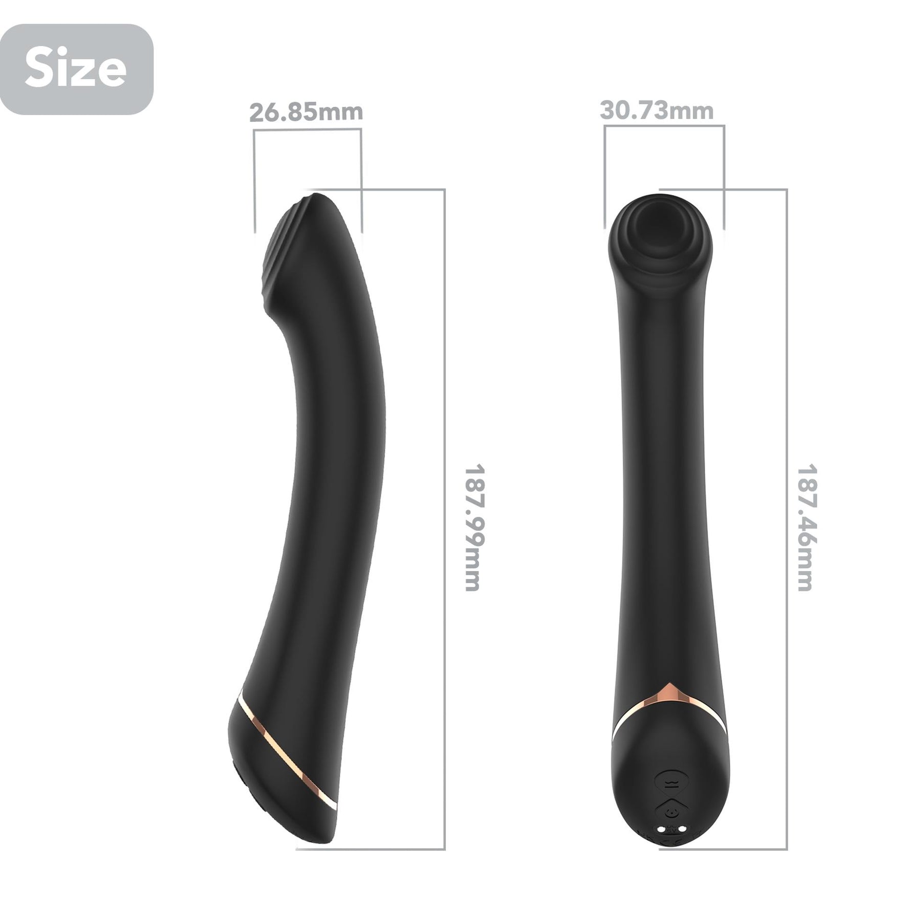 Vibrator Gwand Silicon pentru Punct G, Negru, USB