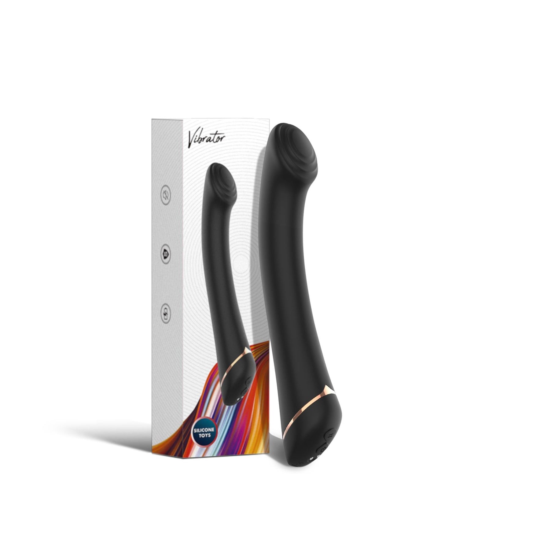 Vibrator Gwand Silicon pentru Punct G, Negru, USB
