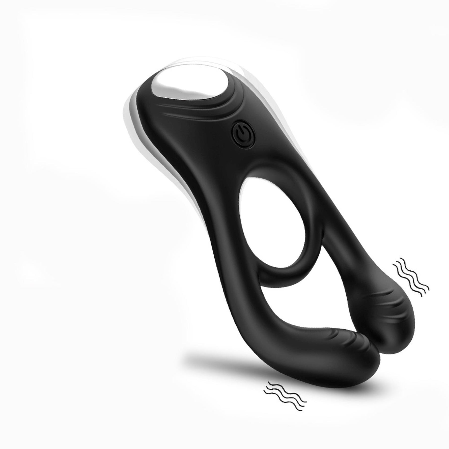 Inel vibrant pentru penis Veyron, negru, cu 9 moduri, USB, din silicon