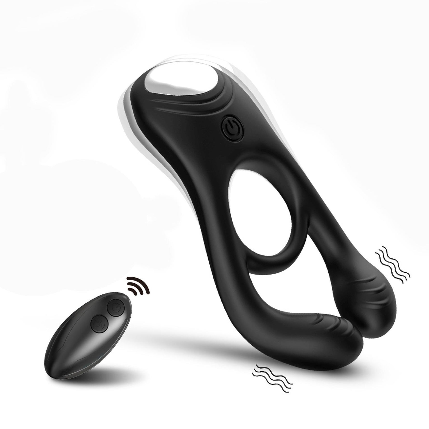 Inel vibrant pentru penis Veyron cu telecomandă, negru, 9 moduri, USB