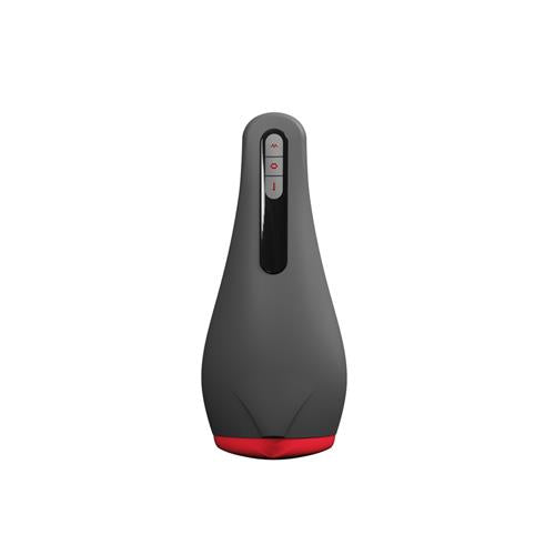 Masturbator Airturn 2 cu vibrații și încălzire USB, negru, 22 cm