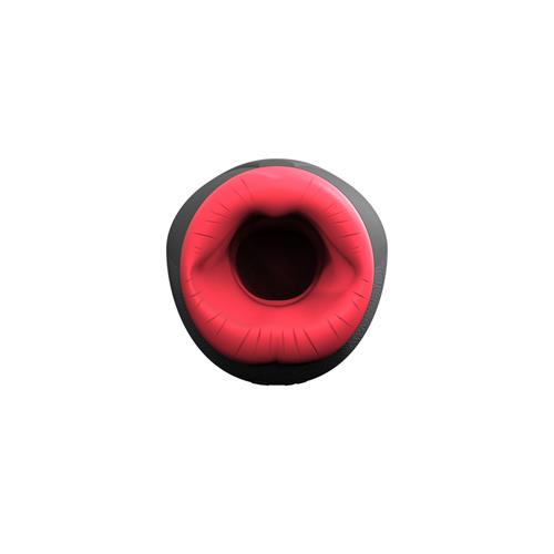 Masturbator Airturn 2 cu vibrații și încălzire USB, negru, 22 cm