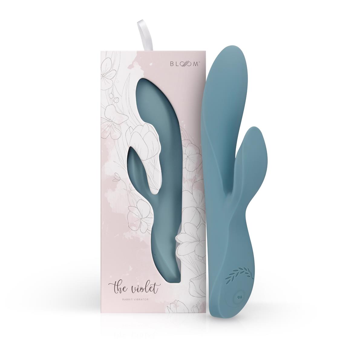 Vibrator Bloom Bunny Violet Blue Silicon USB 21 cm