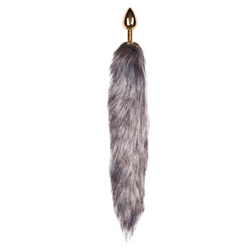 Dop anal EasyToys cu coadă de vulpe, auriu, 40 cm