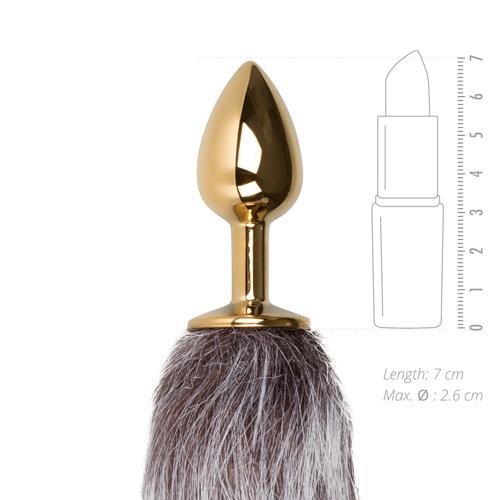 Dop anal EasyToys cu coadă de vulpe, auriu, 40 cm