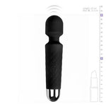 Vibrator EasyToys Mini Wand, Silicon Negru, USB, 20 cm, Impermeabil