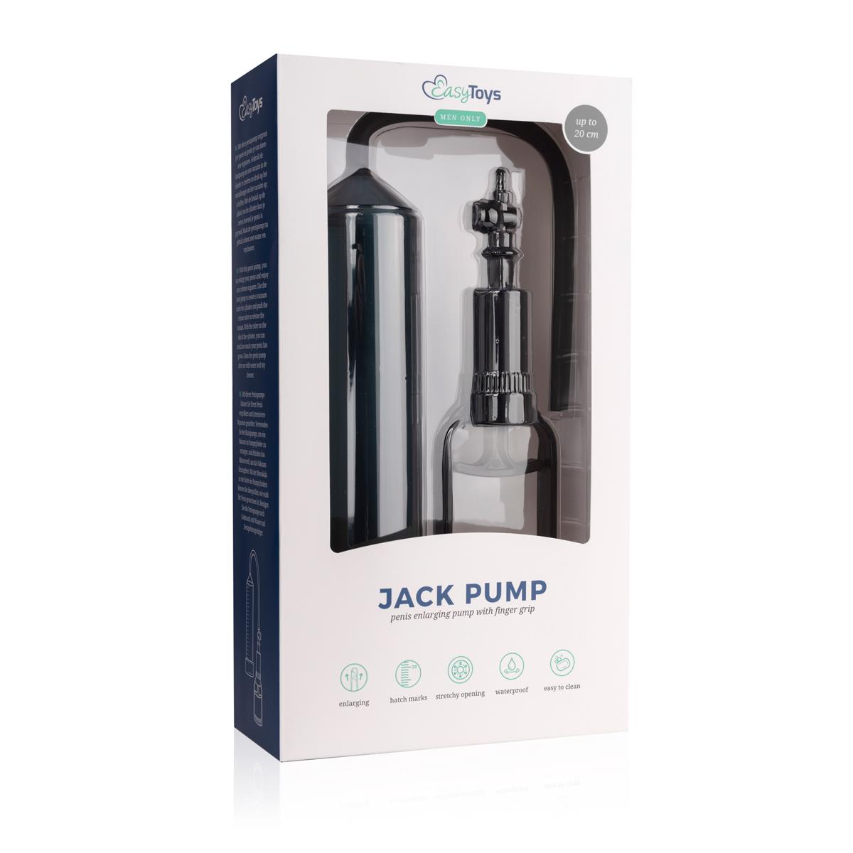 Pompă de penis EasyToys cu mâner, neagră, 28 cm