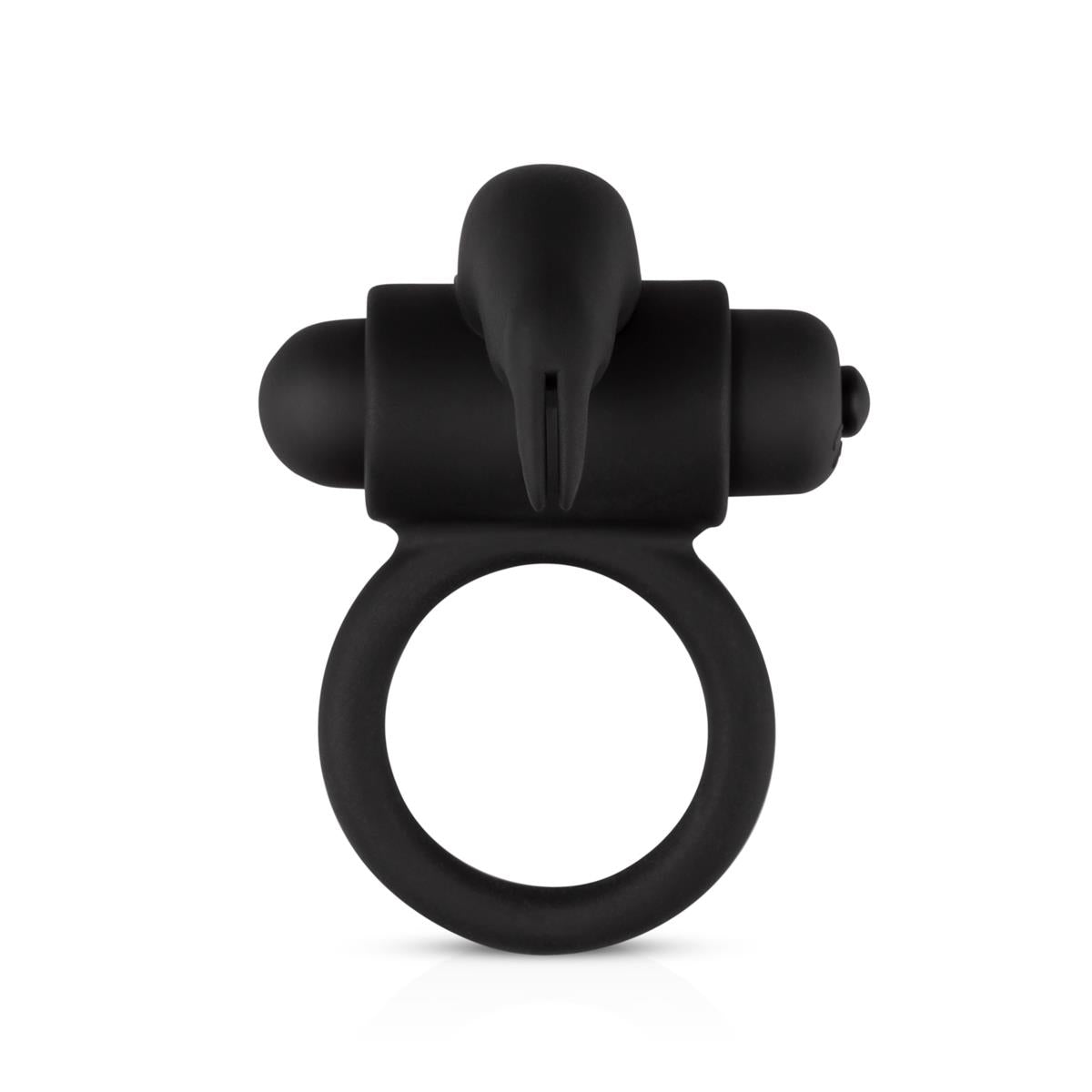 Inel vibrant pentru penis Bunny EasyToys, negru