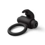 Inel vibrant pentru penis Bunny EasyToys, negru