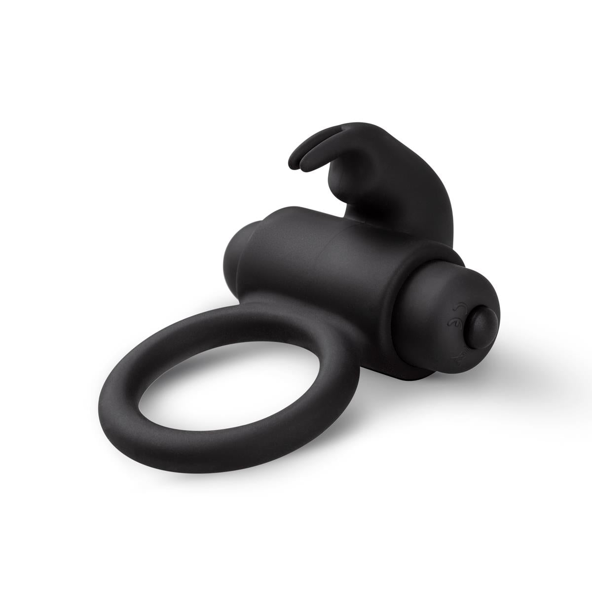 Inel vibrant pentru penis Bunny EasyToys, negru
