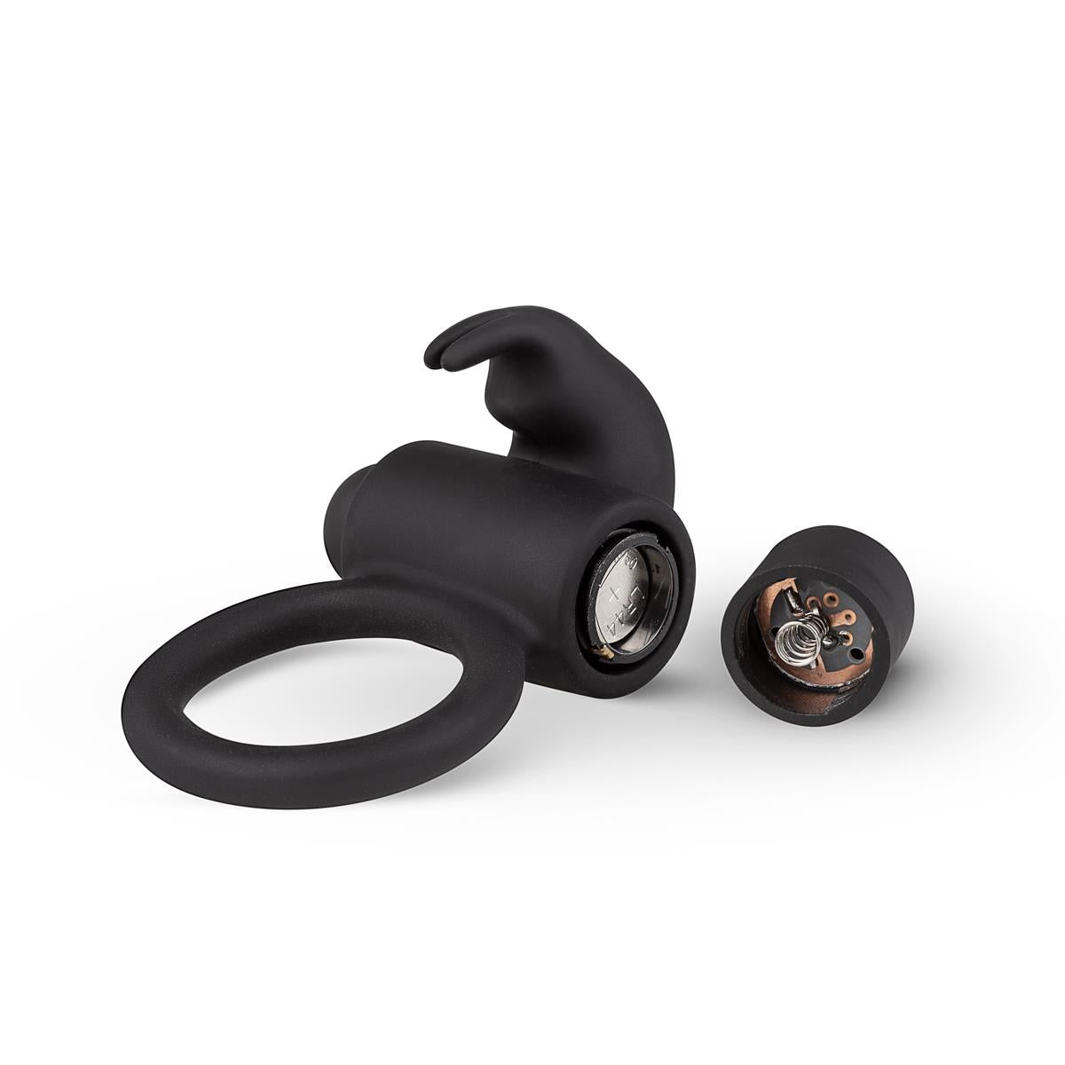 Inel vibrant pentru penis Bunny EasyToys, negru