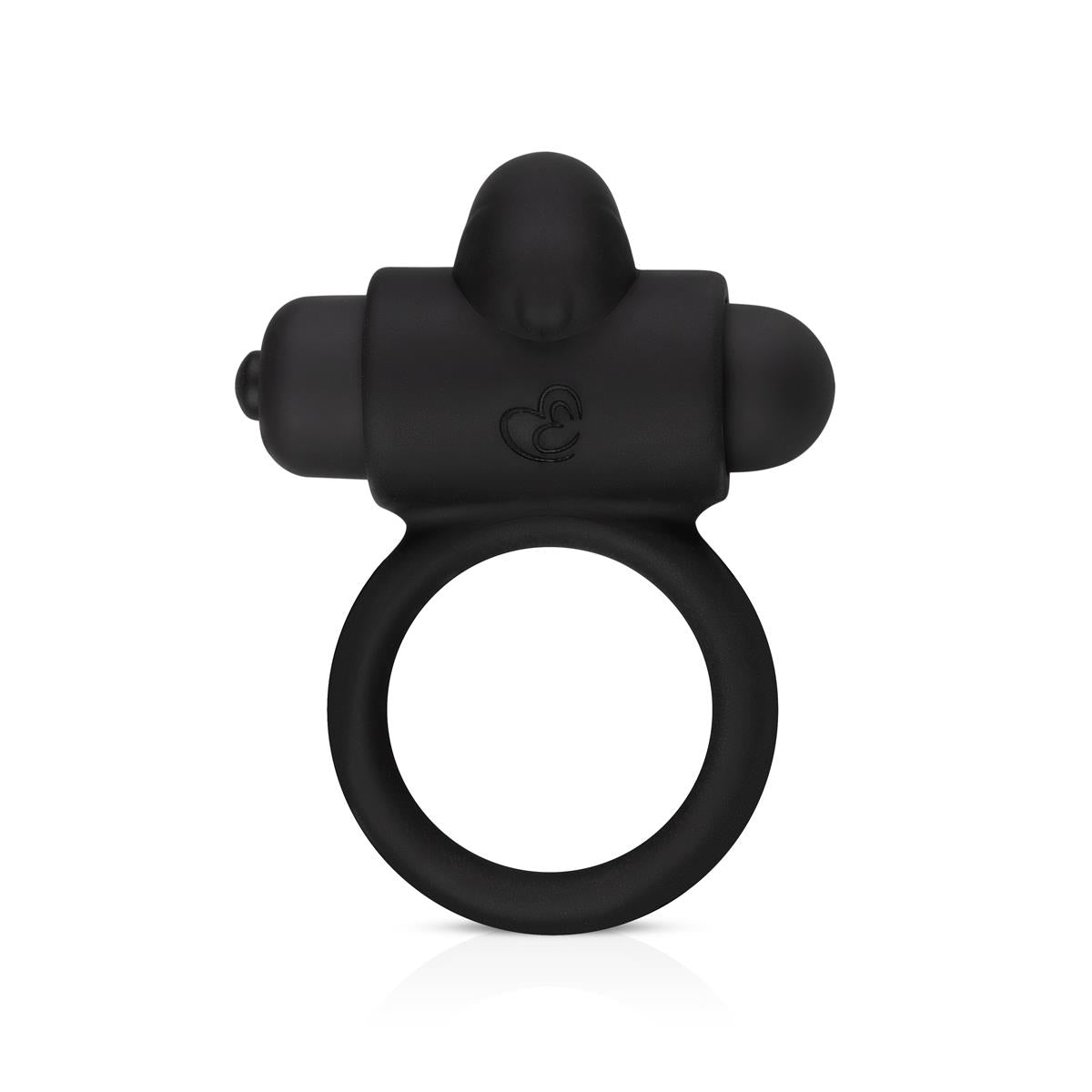 Inel vibrant pentru penis Bunny EasyToys, negru