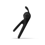 Inel vibrant pentru penis EasyToys cu urechi de iepure, negru