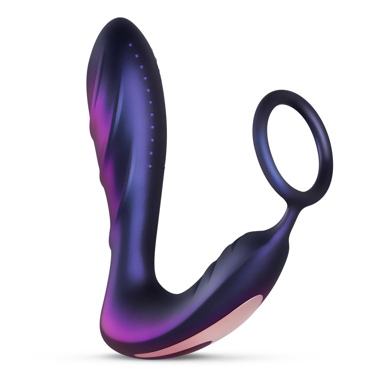 Vibrator inelar anal USB Hueman Black Hole Purple