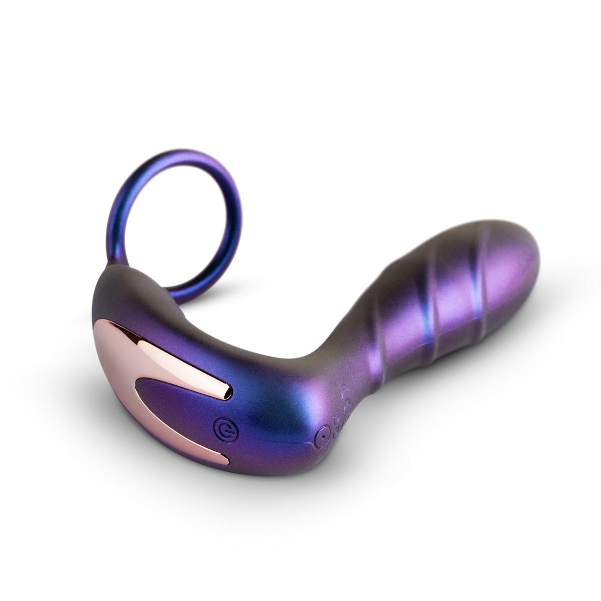 Vibrator inelar anal USB Hueman Black Hole Purple