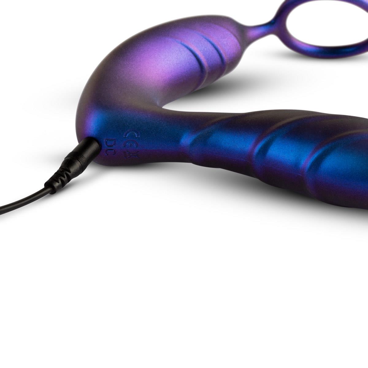 Vibrator inelar anal USB Hueman Black Hole Purple