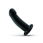 Dildo din silicon Charlie, fără piese, negru, 14,5 cm