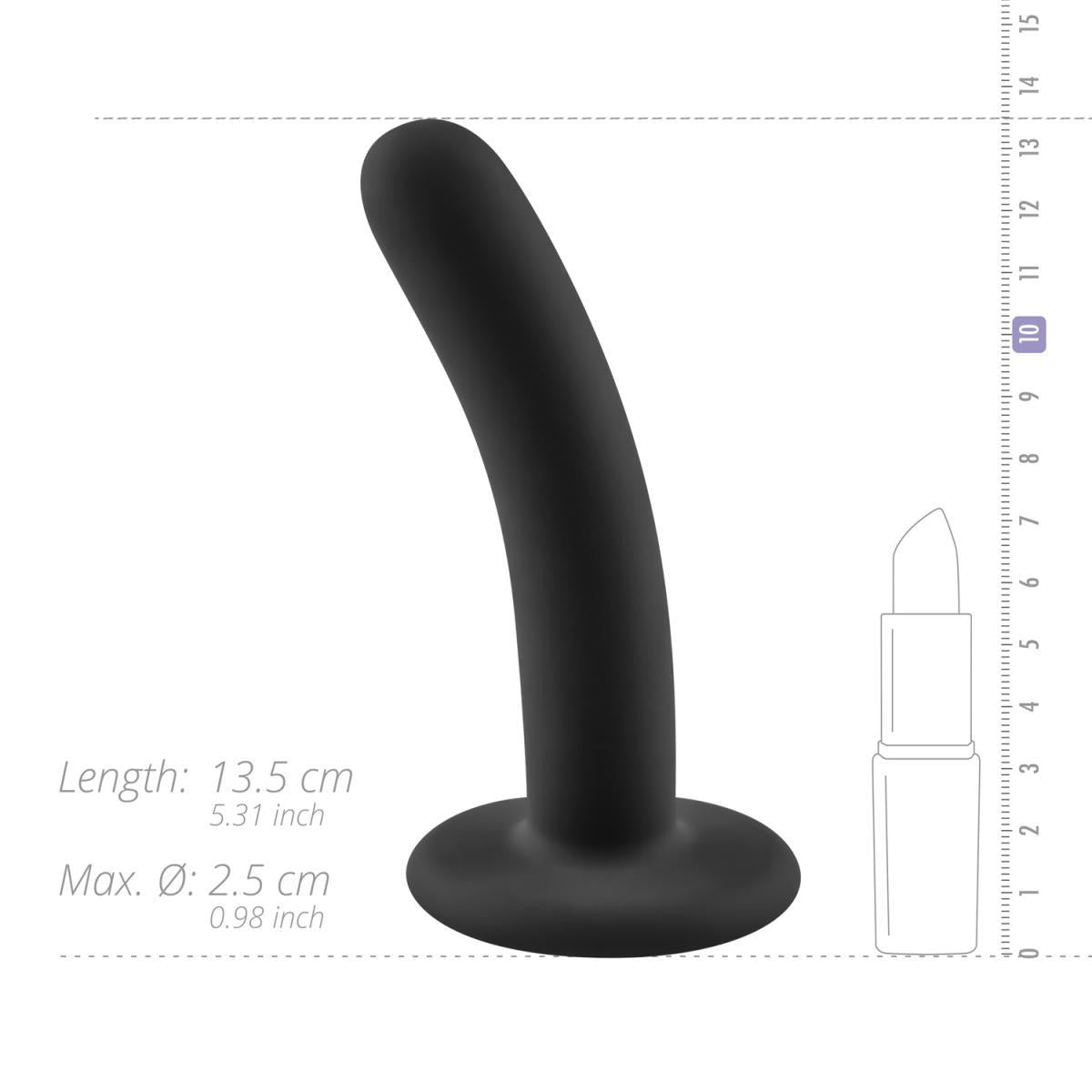 Dildo din silicon fără piese Logan Negru 13,5 cm