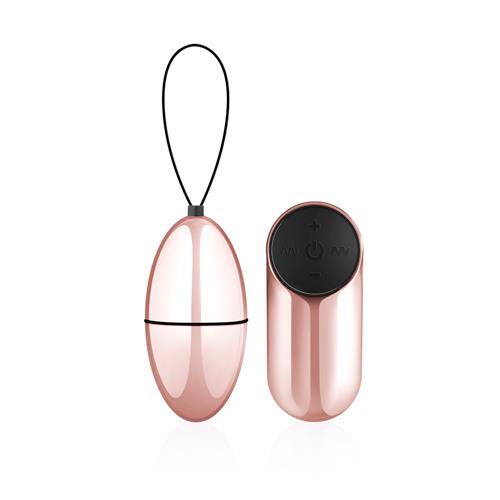 Ou vibrant EasyToys Rosy Gold cu telecomandă, auriu-roz, 7 cm