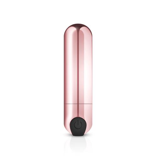 Vibrator mini Bullet Rosy Gold, USB, roz, 7,5 cm