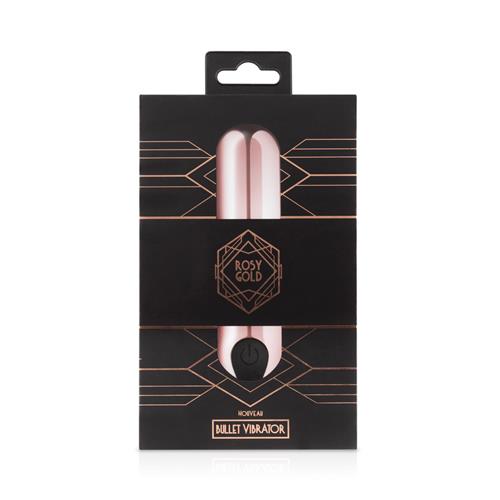Vibrator mini Bullet Rosy Gold, USB, roz, 7,5 cm