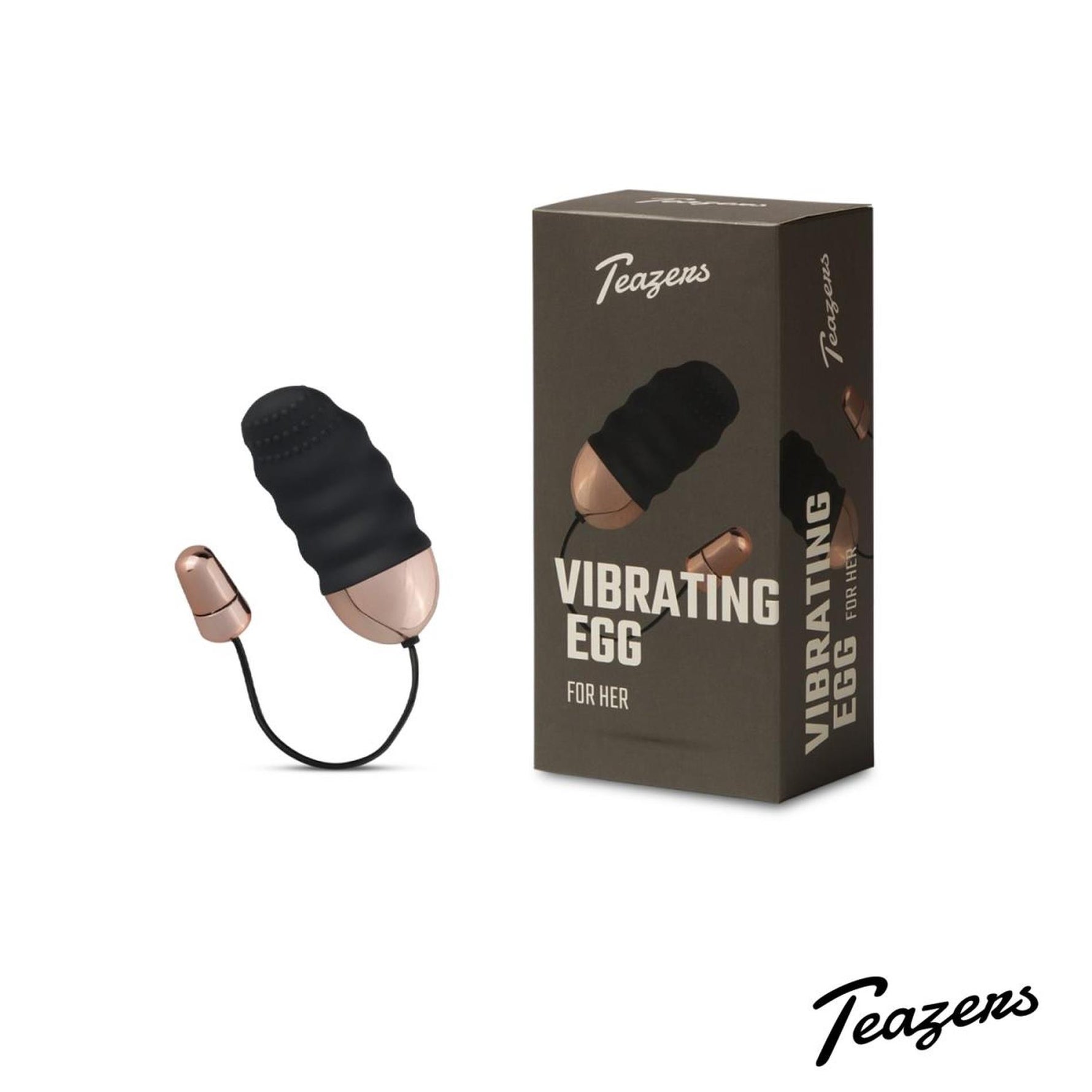Ou vibrant Teazers, cu nervuri, negru, cu telecomandă