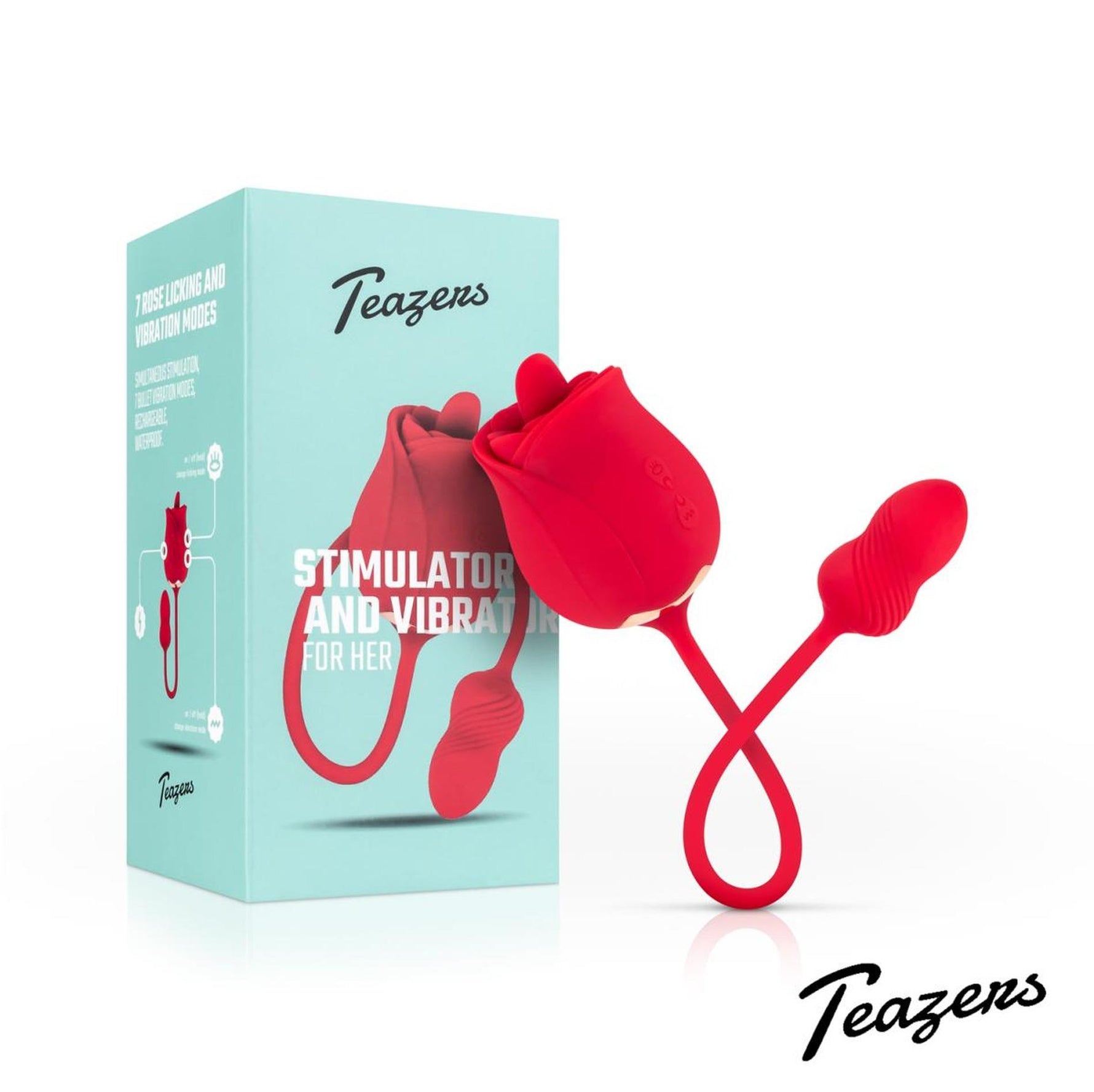 Teazers Rose USB Vibrating Clitorial Stimulator 7 moduri