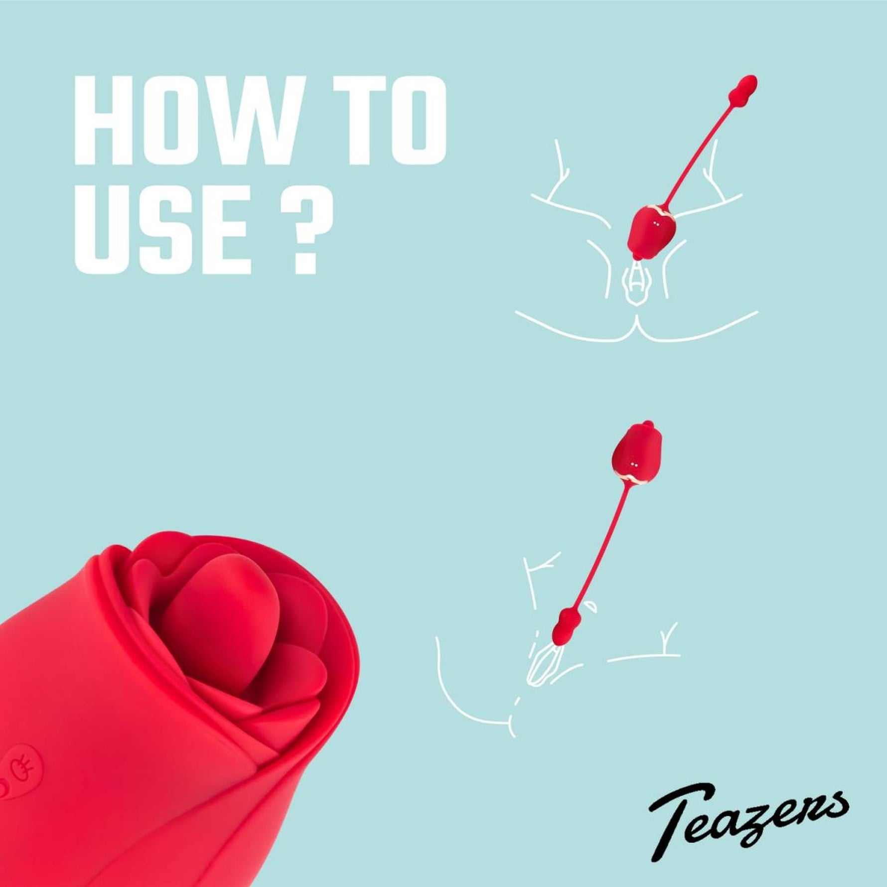 Teazers Rose USB Vibrating Clitorial Stimulator 7 moduri