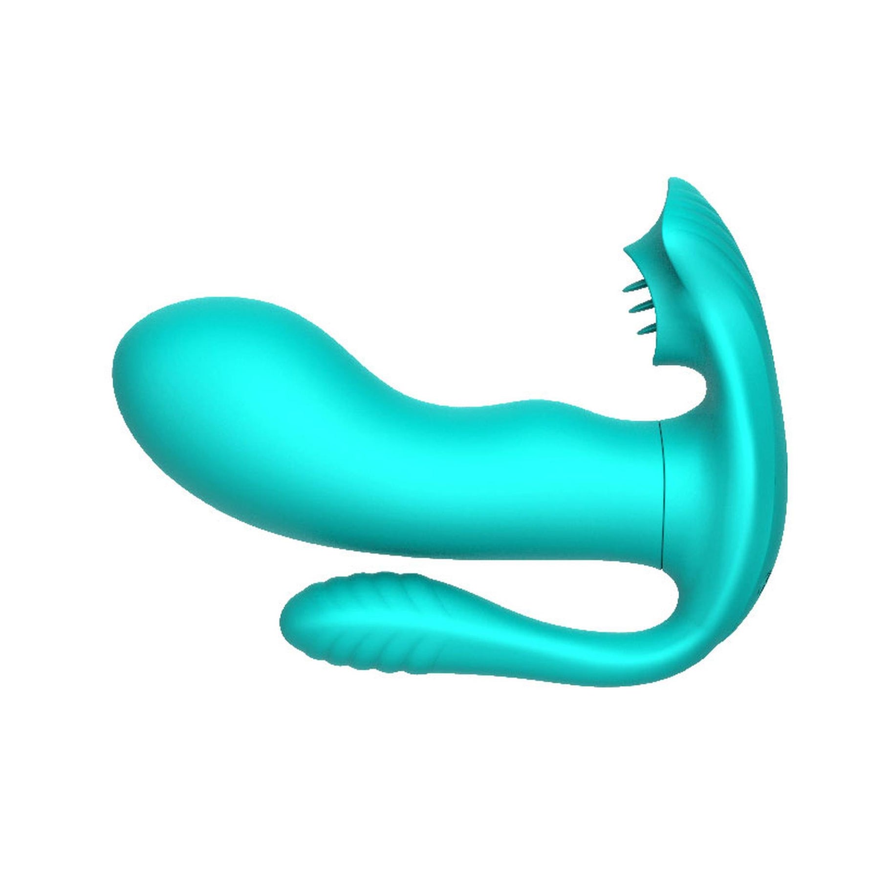 Stimulator clitoridian triplu USB verde, seria B, cu limbă și drăguț
