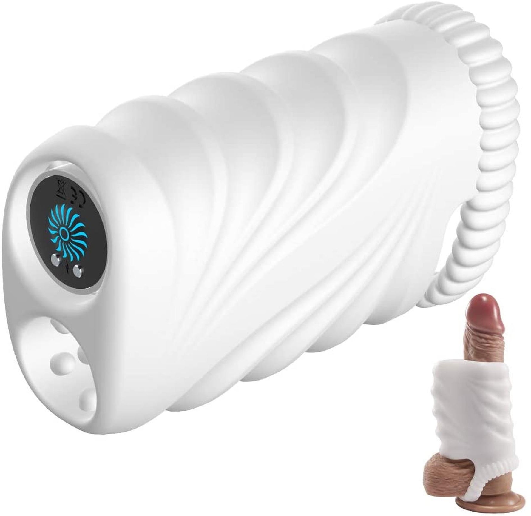 Masturbator vaginal vibrant drăguț seria B, alb, USB, impermeabil