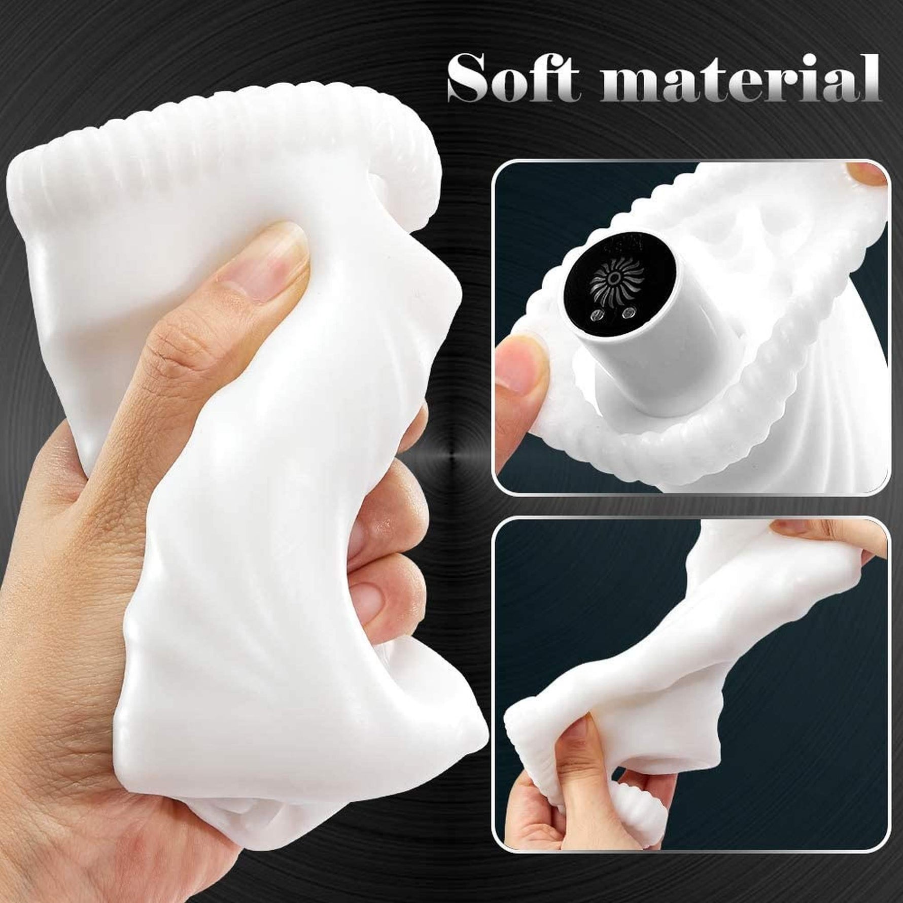 Masturbator vaginal vibrant drăguț seria B, alb, USB, impermeabil