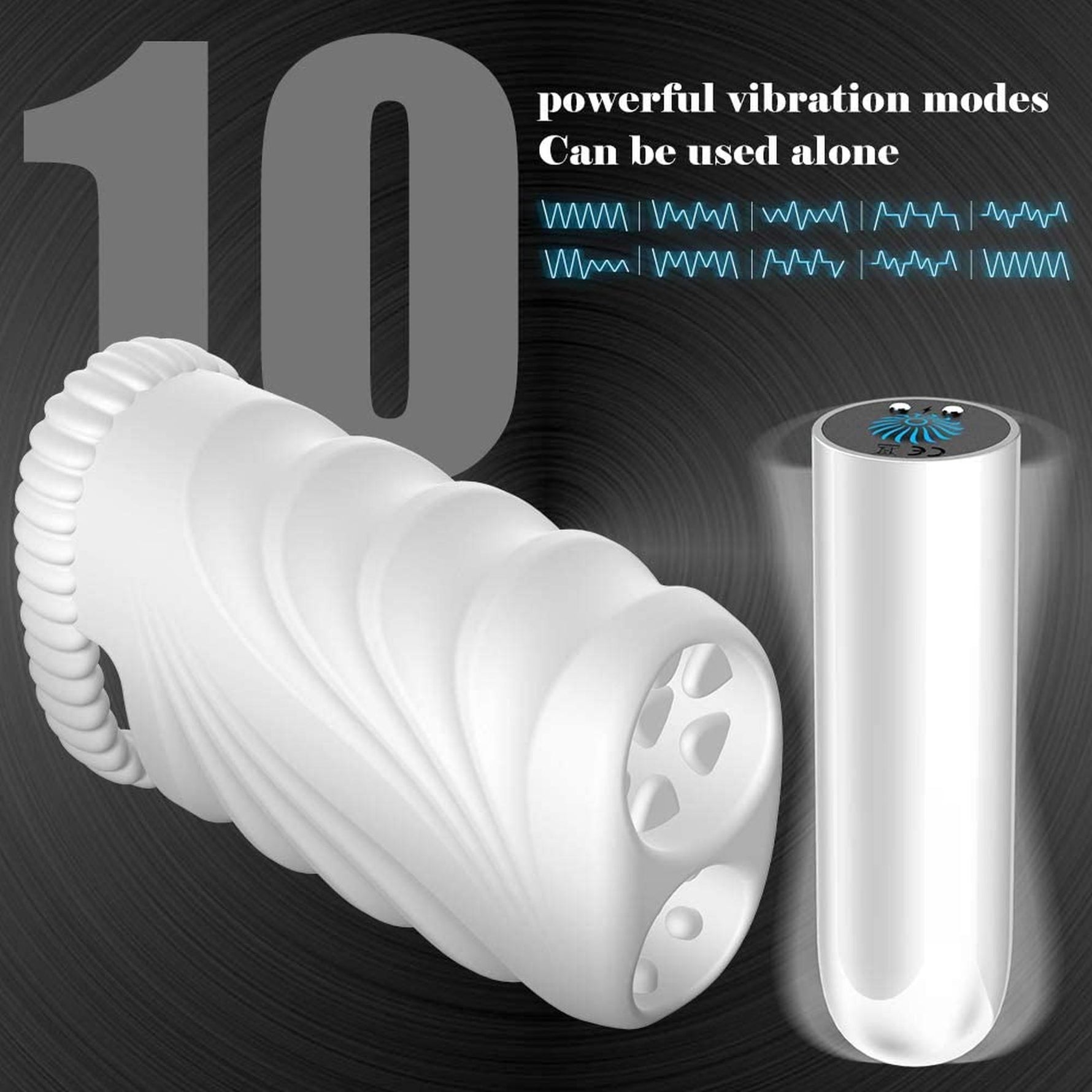 Masturbator vaginal vibrant drăguț seria B, alb, USB, impermeabil