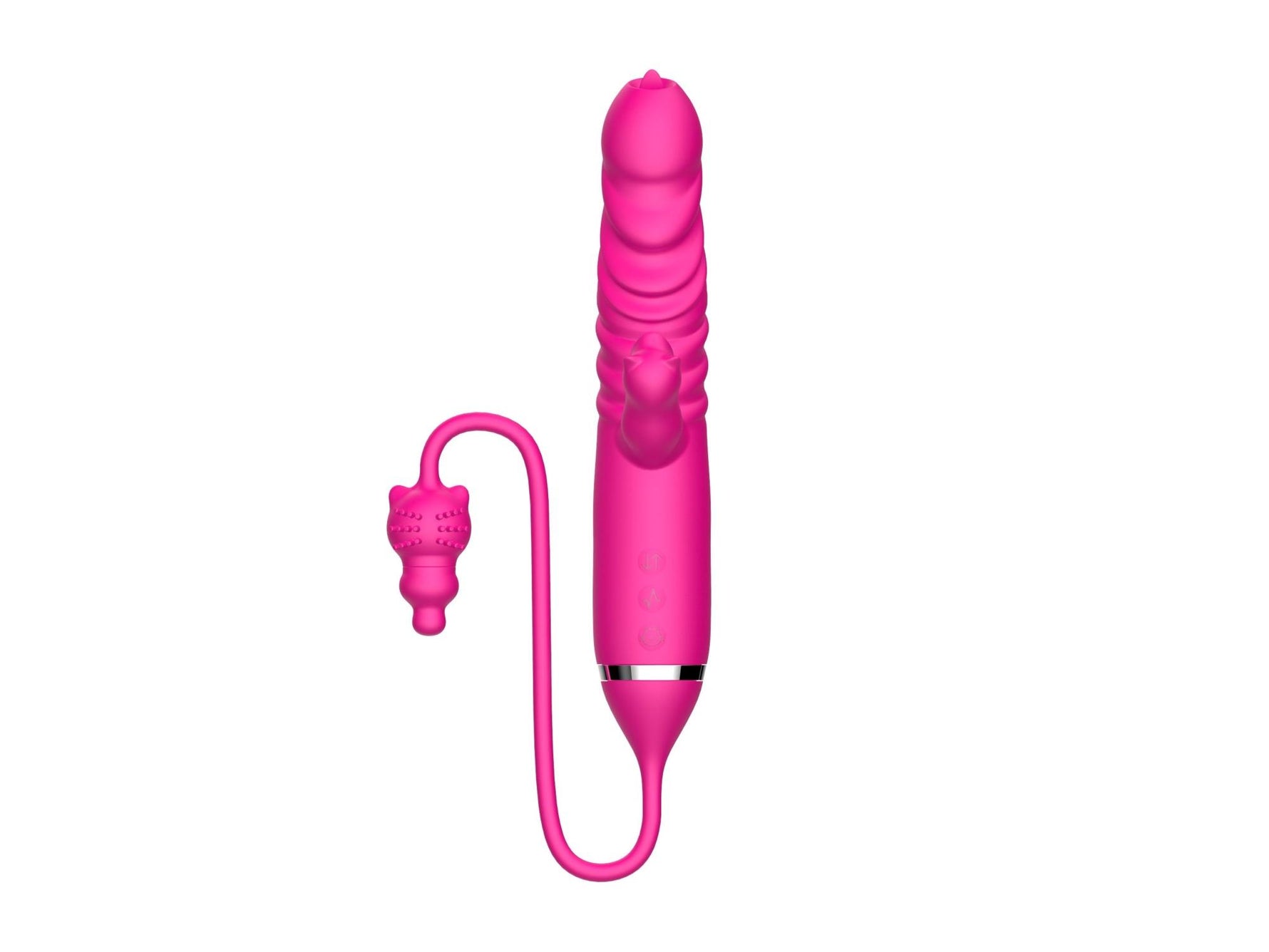 Vibrator cu triplă stimulare, seria B, drăguț, pentru lingerea vibratoarelor, Thrust