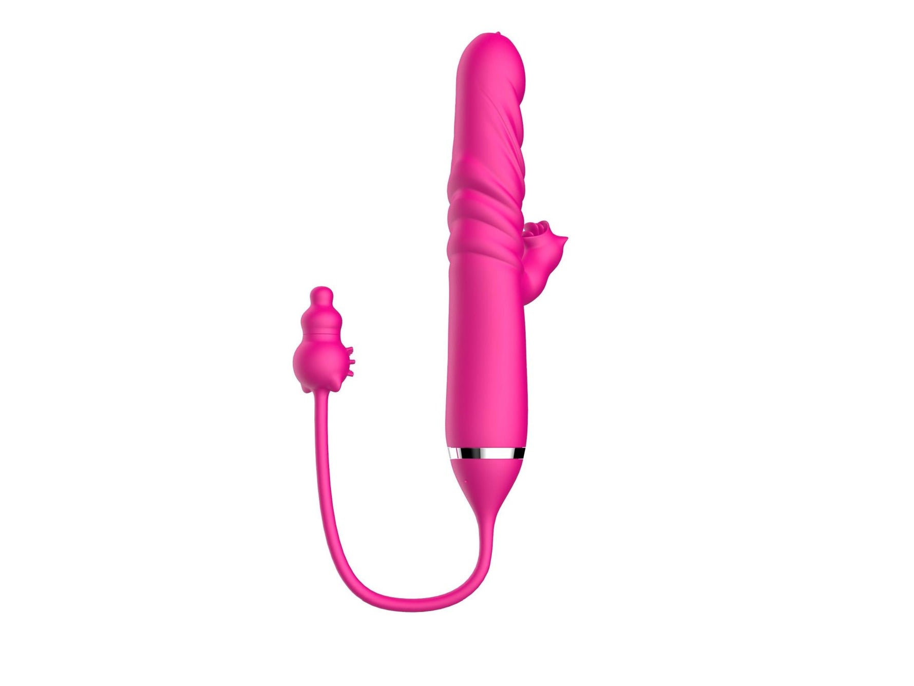 Vibrator cu triplă stimulare, seria B, drăguț, pentru lingerea vibratoarelor, Thrust