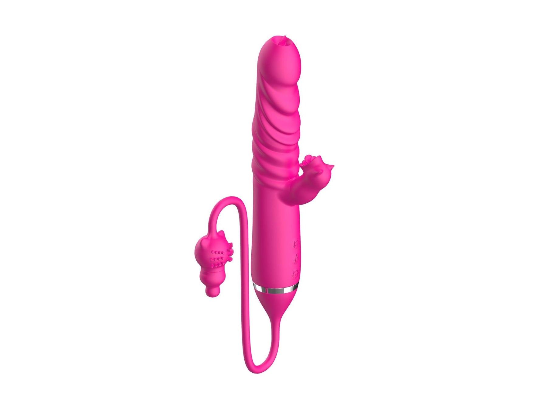 Vibrator cu triplă stimulare, seria B, drăguț, pentru lingerea vibratoarelor, Thrust