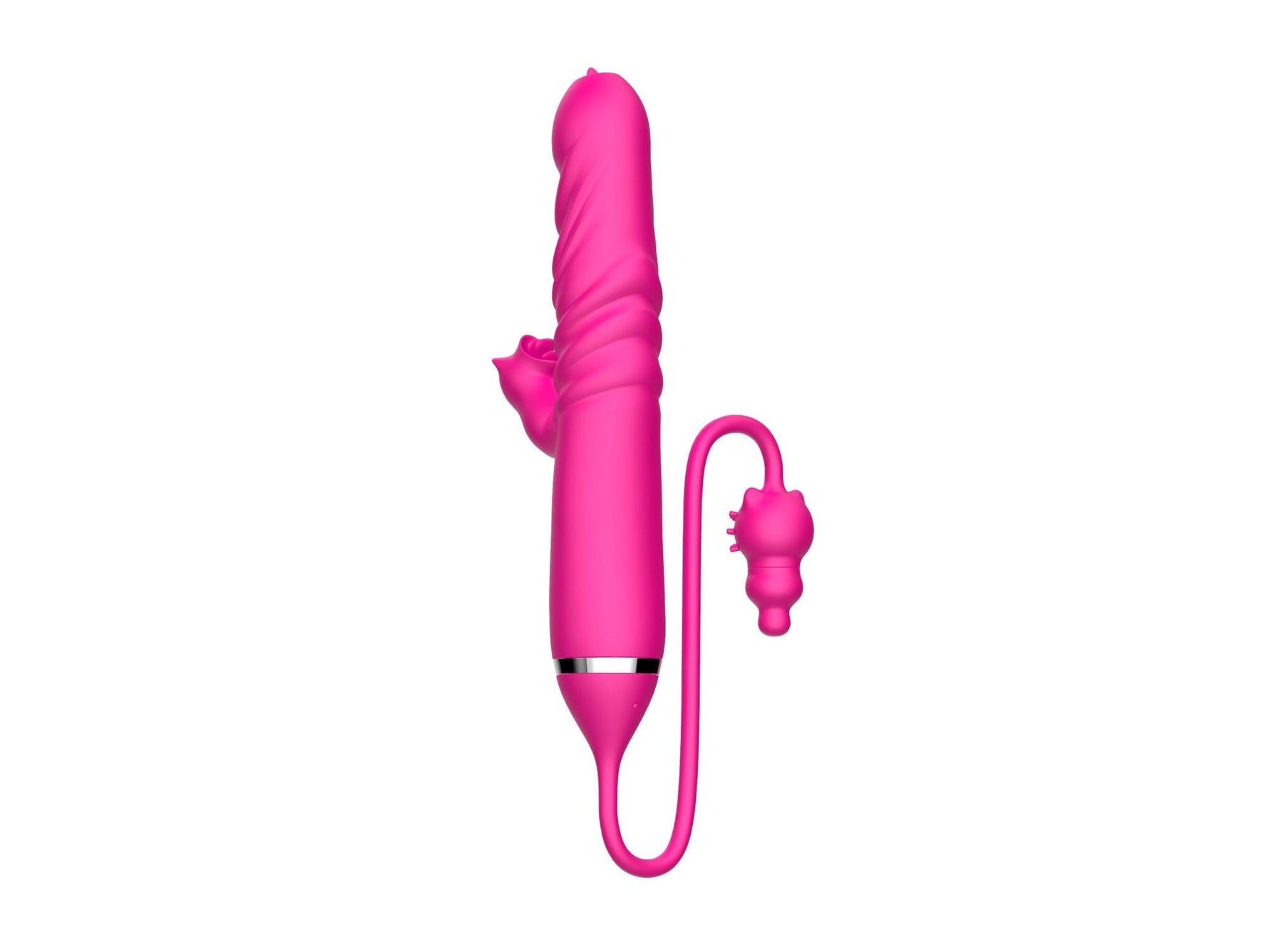 Vibrator cu triplă stimulare, seria B, drăguț, pentru lingerea vibratoarelor, Thrust