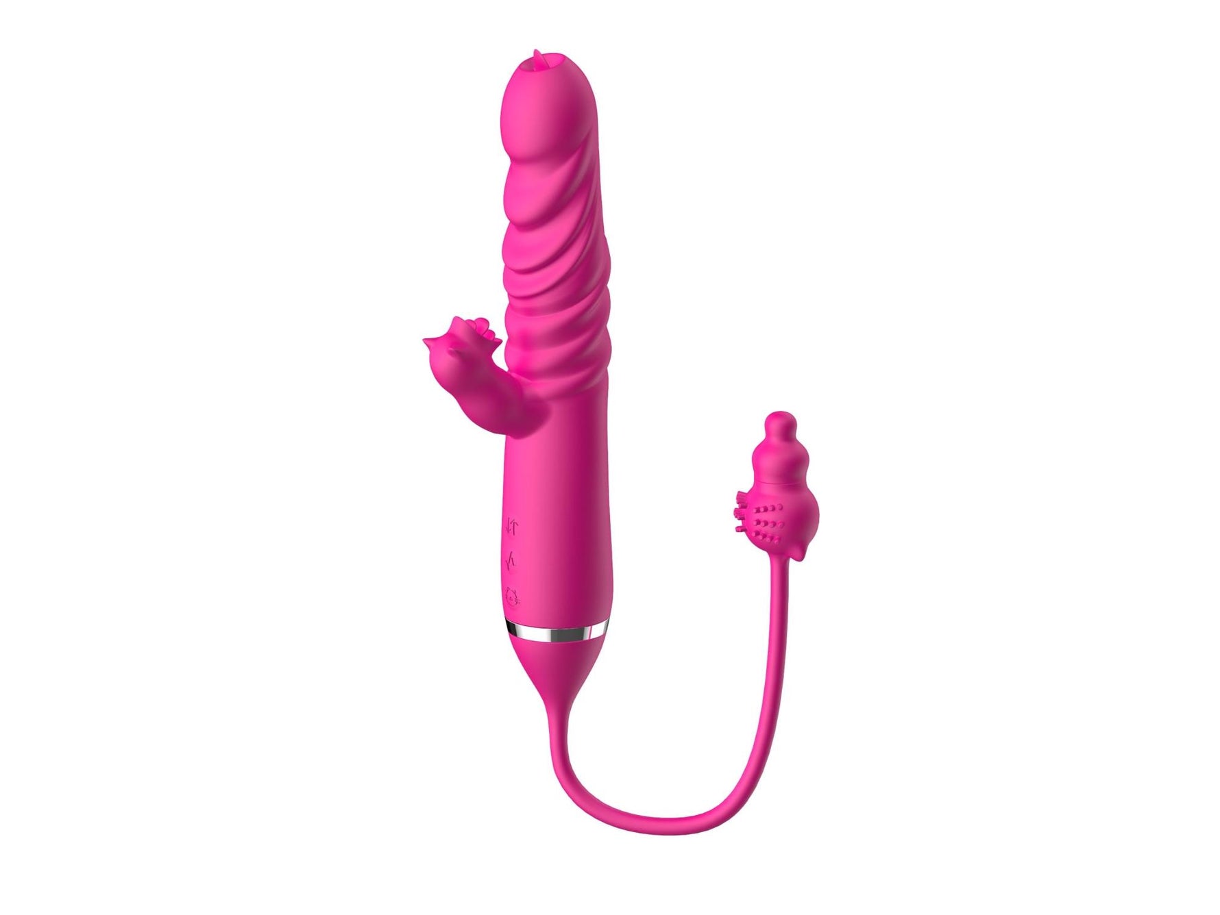 Vibrator cu triplă stimulare, seria B, drăguț, pentru lingerea vibratoarelor, Thrust