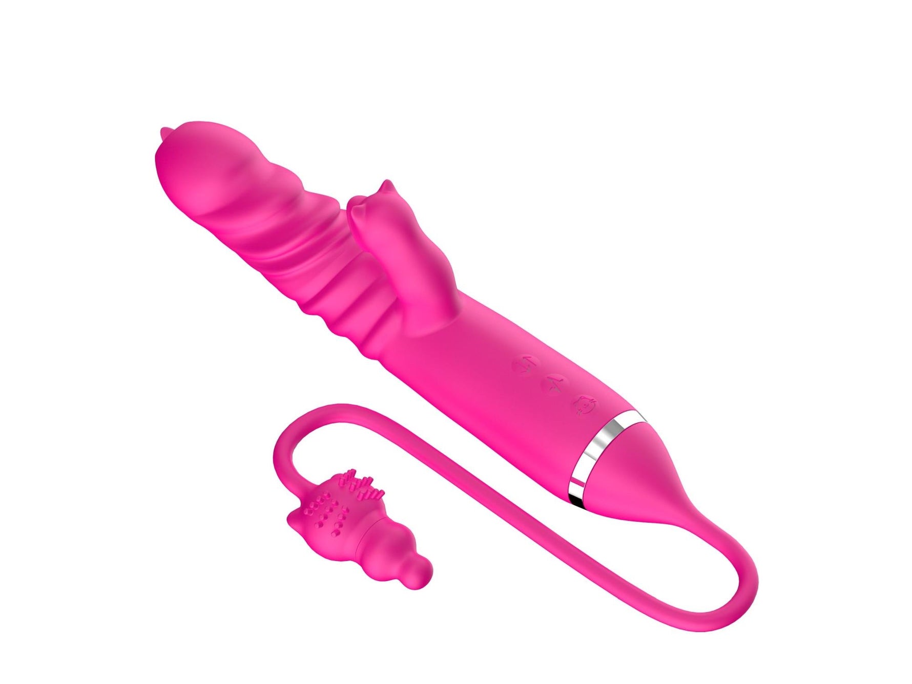 Vibrator cu triplă stimulare, seria B, drăguț, pentru lingerea vibratoarelor, Thrust