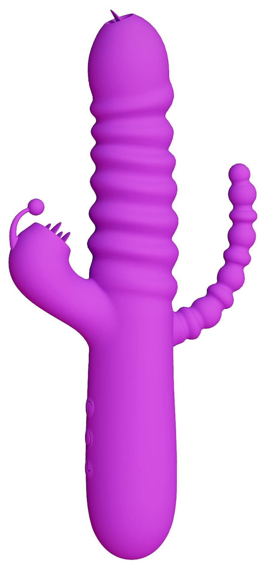 Vibrator cu triplă stimulare drăguț din seria B