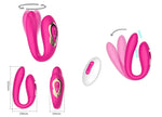 Vibrator dublu rotativ din silicon, drăguț, purtabil, seria B