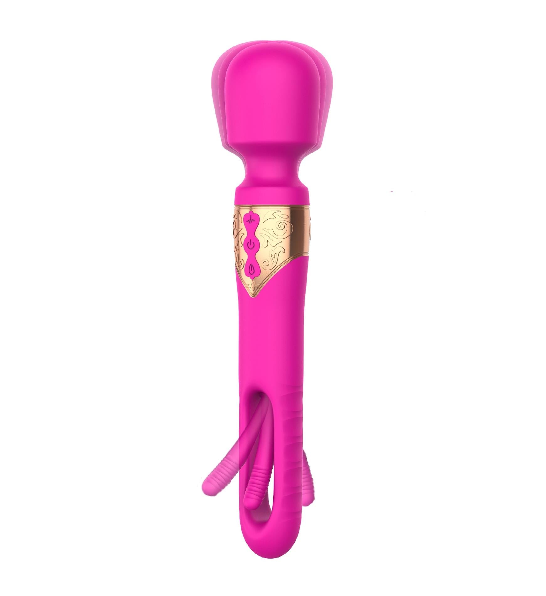 Vibrator USB cu limbă mobilă, roz și roșu, seria B