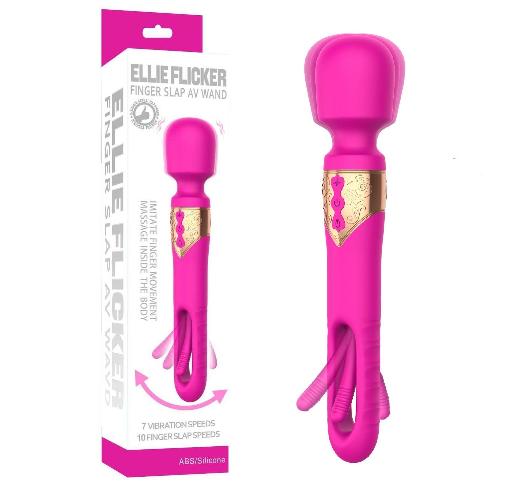 Vibrator USB cu limbă mobilă, roz și roșu, seria B