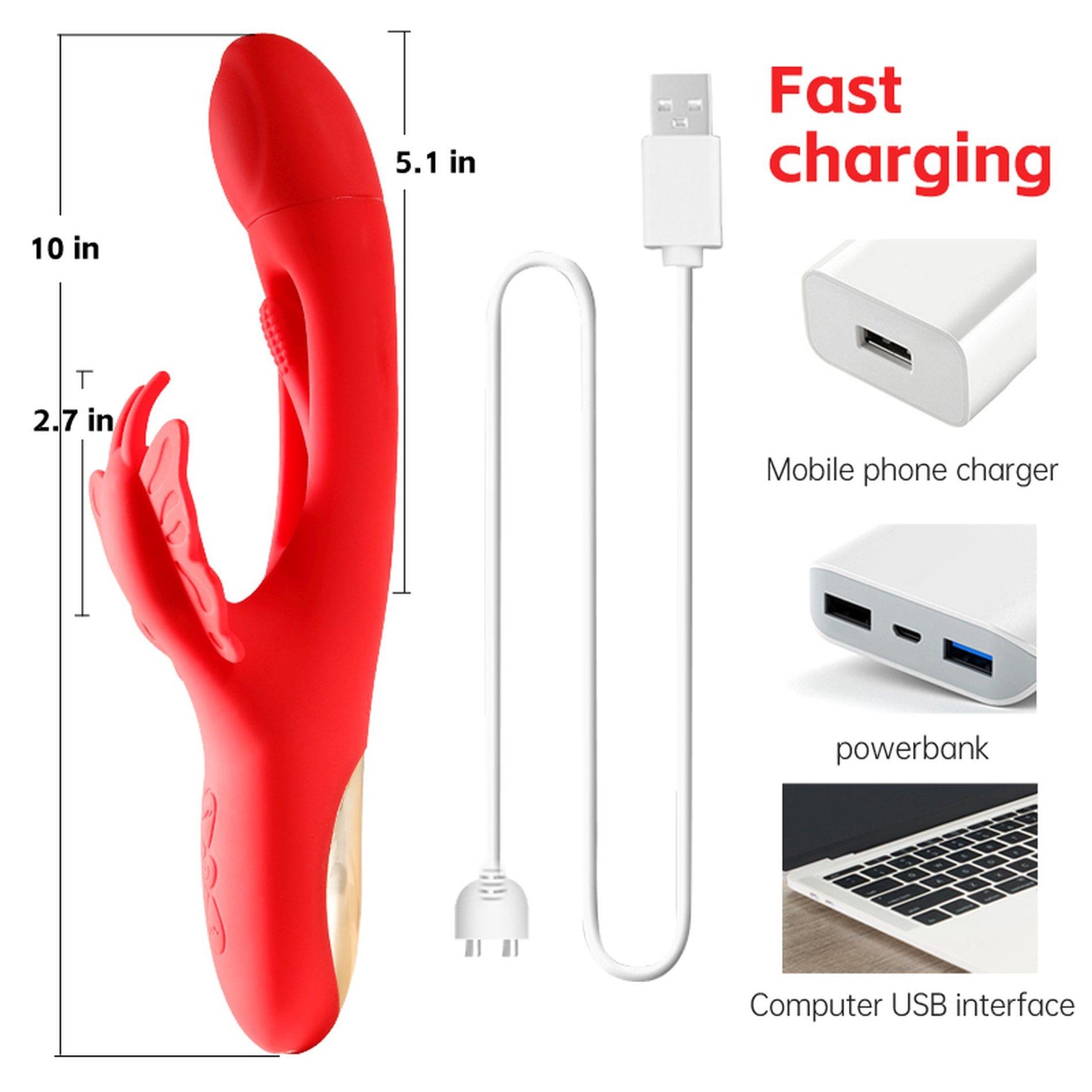 Vibrator fluture cu două mânere