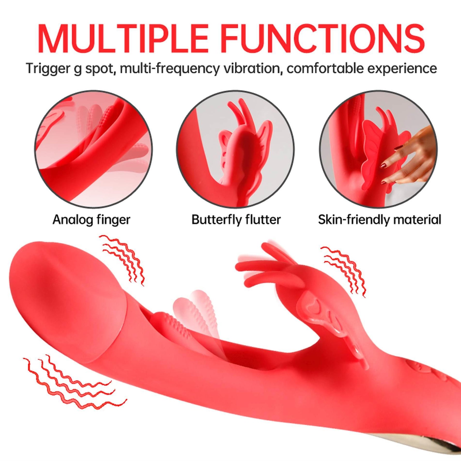 Vibrator fluture cu două mânere
