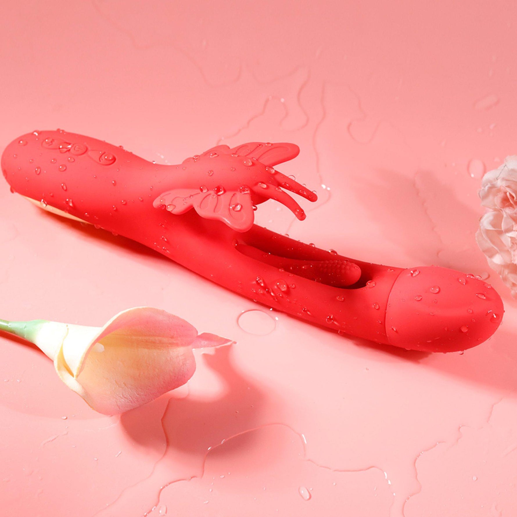 Vibrator fluture cu două mânere