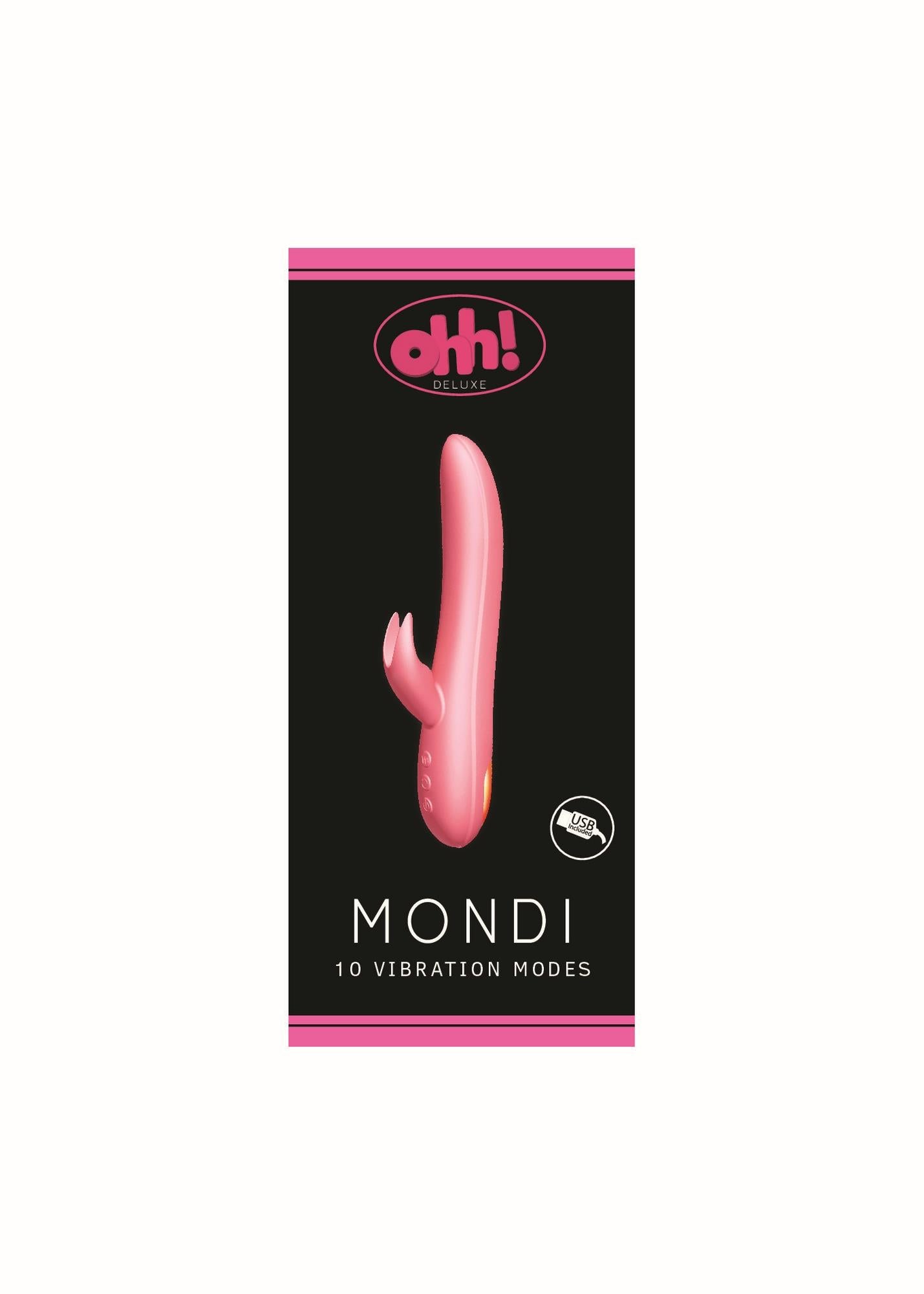 Vibrator USB Ohh Mondi Pink Iepuraș 208mm