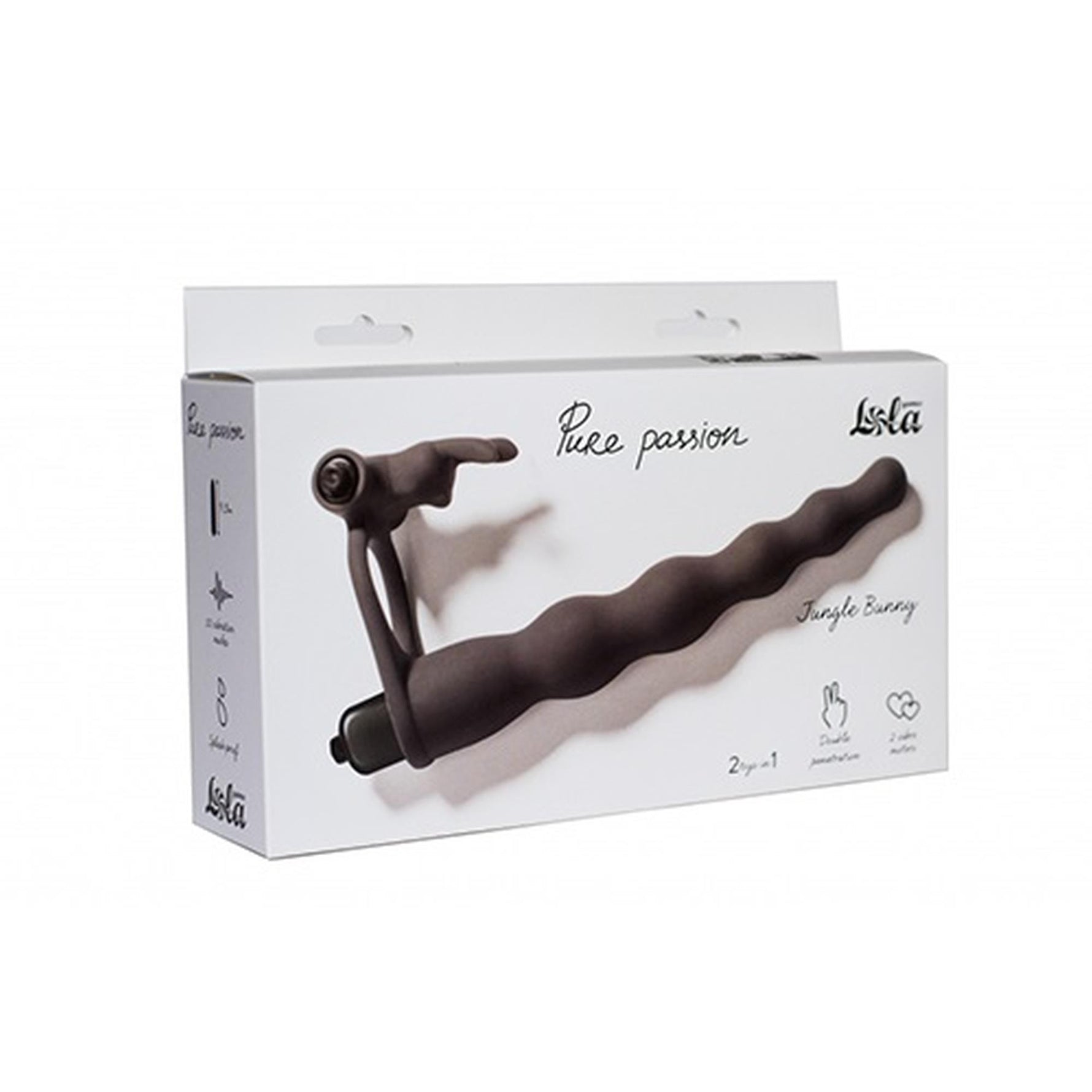 Penis curea din silicon Pure Passion Jungle Bunny negru 16,5 cm