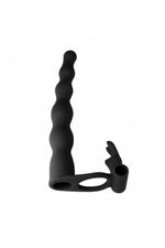 Penis curea din silicon Pure Passion Jungle Bunny negru 16,5 cm