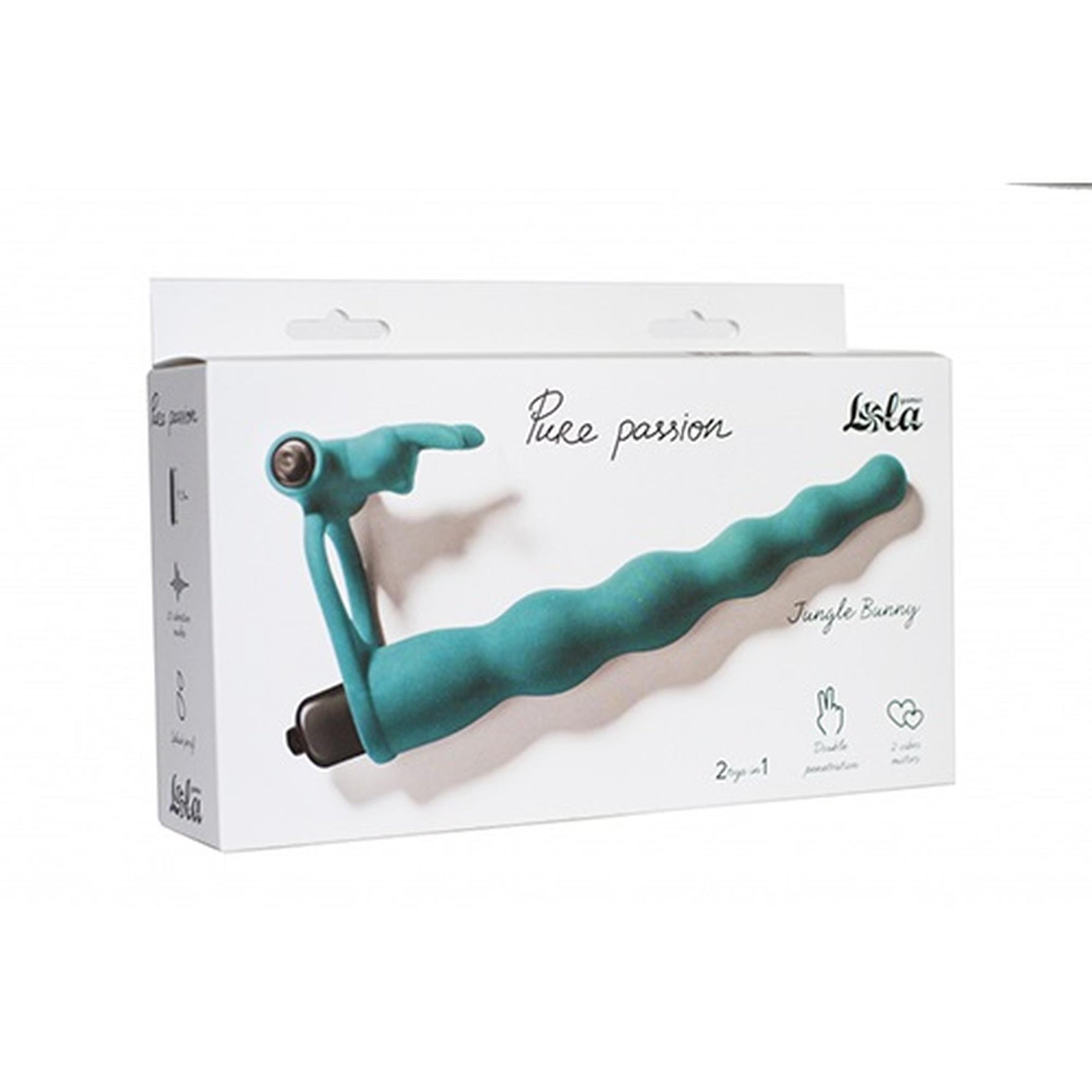 Strap on Pure Passion Jungle Bunny verde cu vibrații